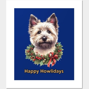 Happy Howlidays Cairn Terrier Posters and Art